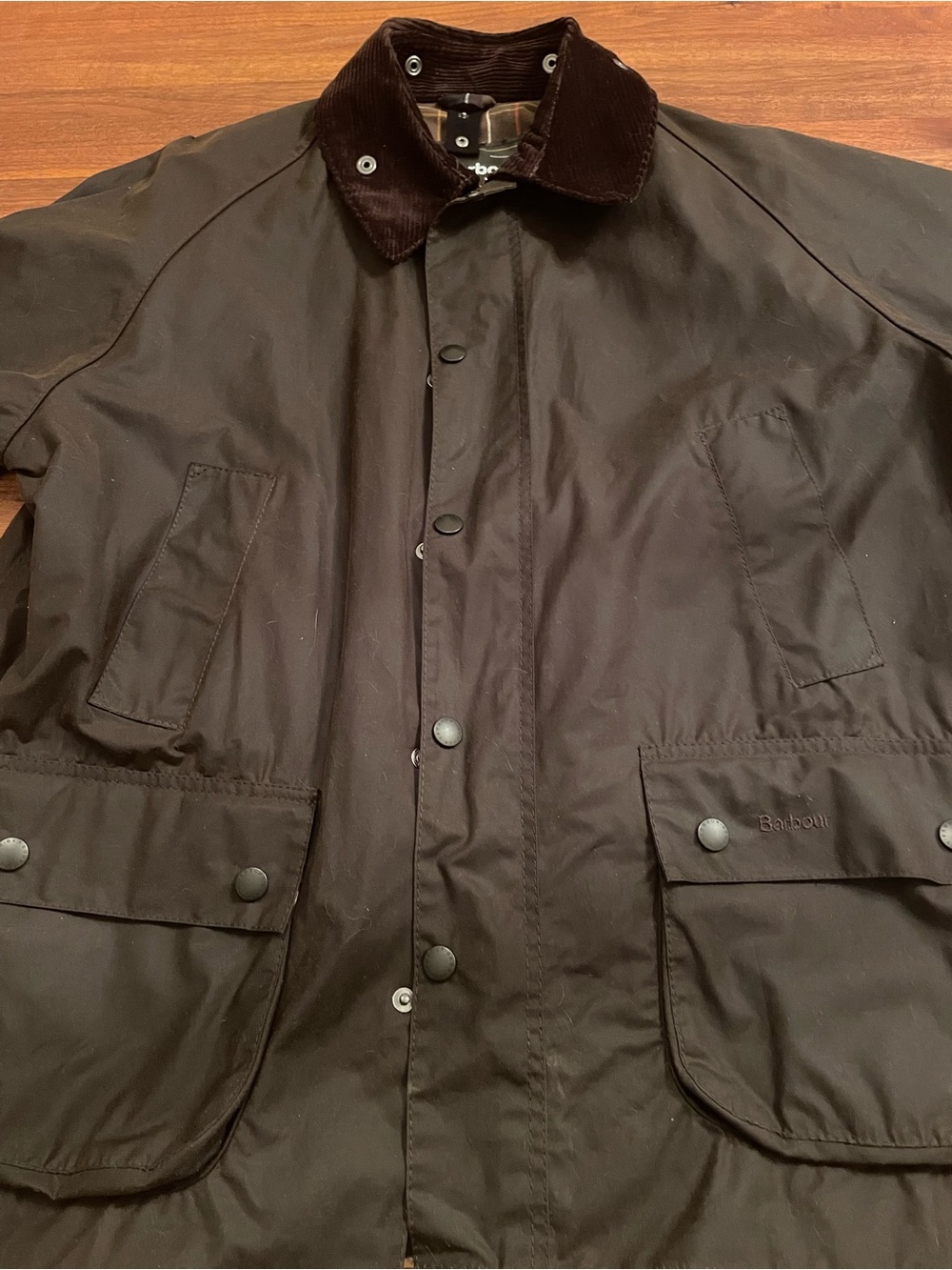 Barbour Men's Classic Bedale Waxed Field Jacket with Corduroy Collar